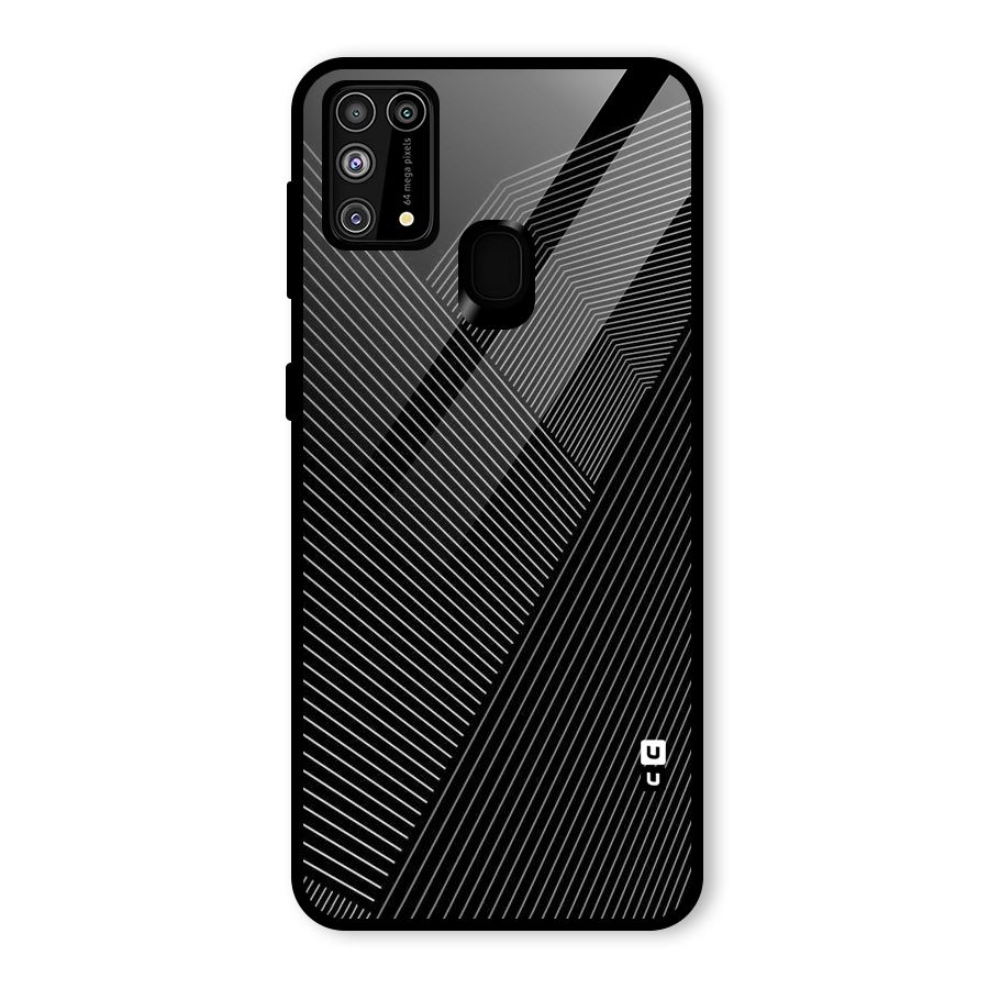 Aesthetic White Stripes Glass Back Case for Galaxy M31