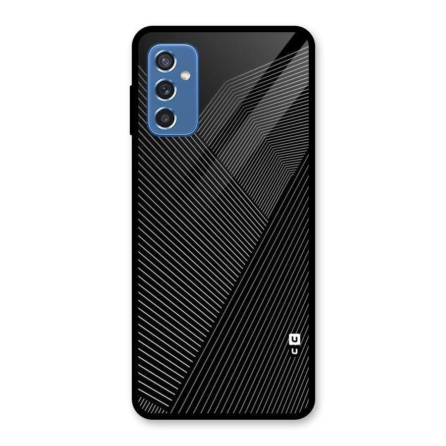Aesthetic White Stripes Glass Back Case for Galaxy M52 5G