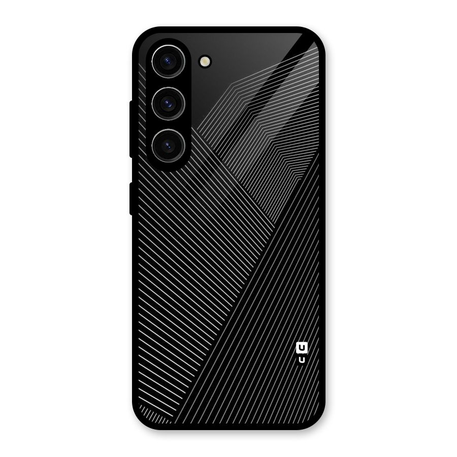 Aesthetic White Stripes Glass Back Case for Galaxy S23