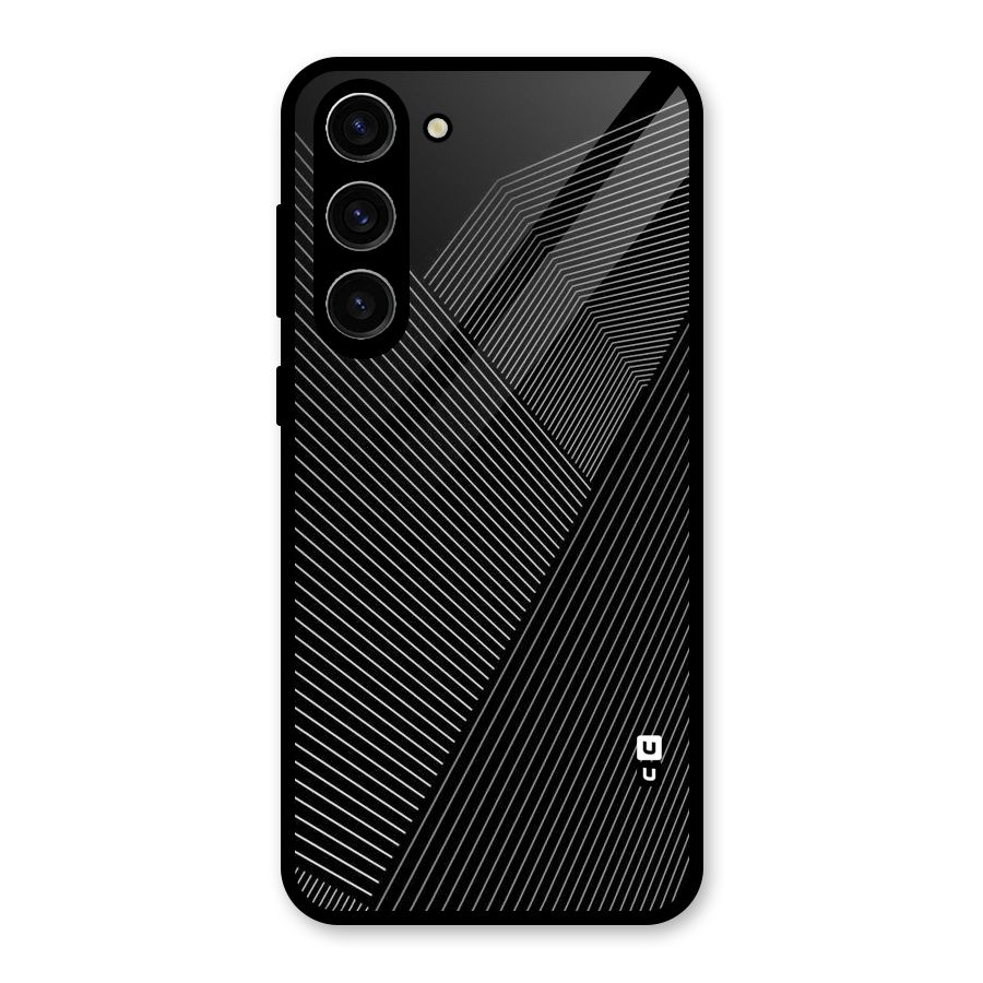 Aesthetic White Stripes Glass Back Case for Galaxy S23 Plus