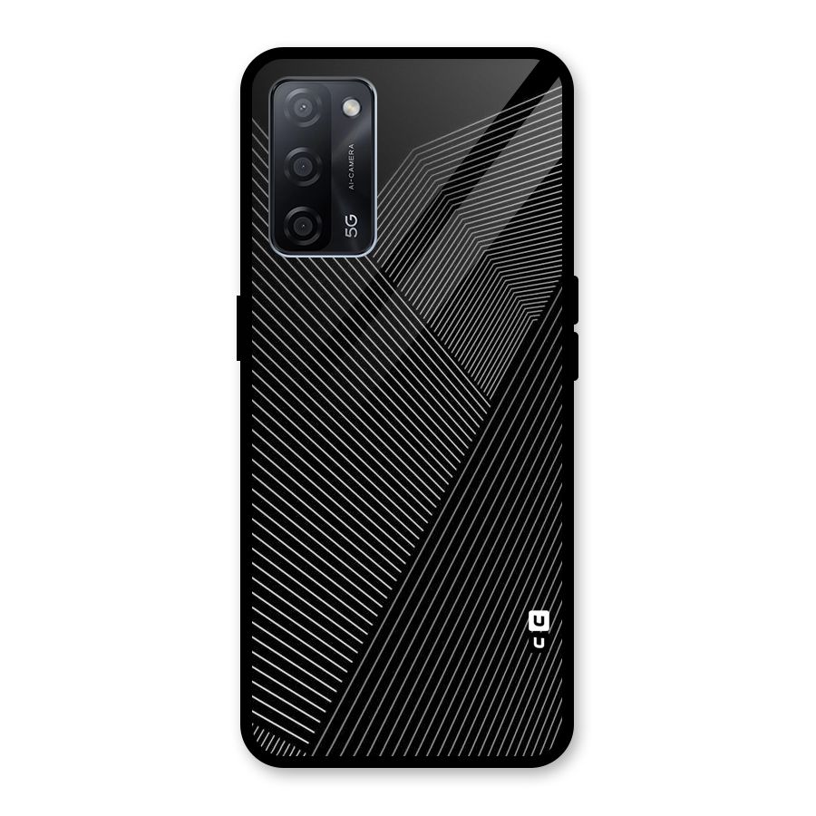 Aesthetic White Stripes Glass Back Case for Oppo A53s 5G