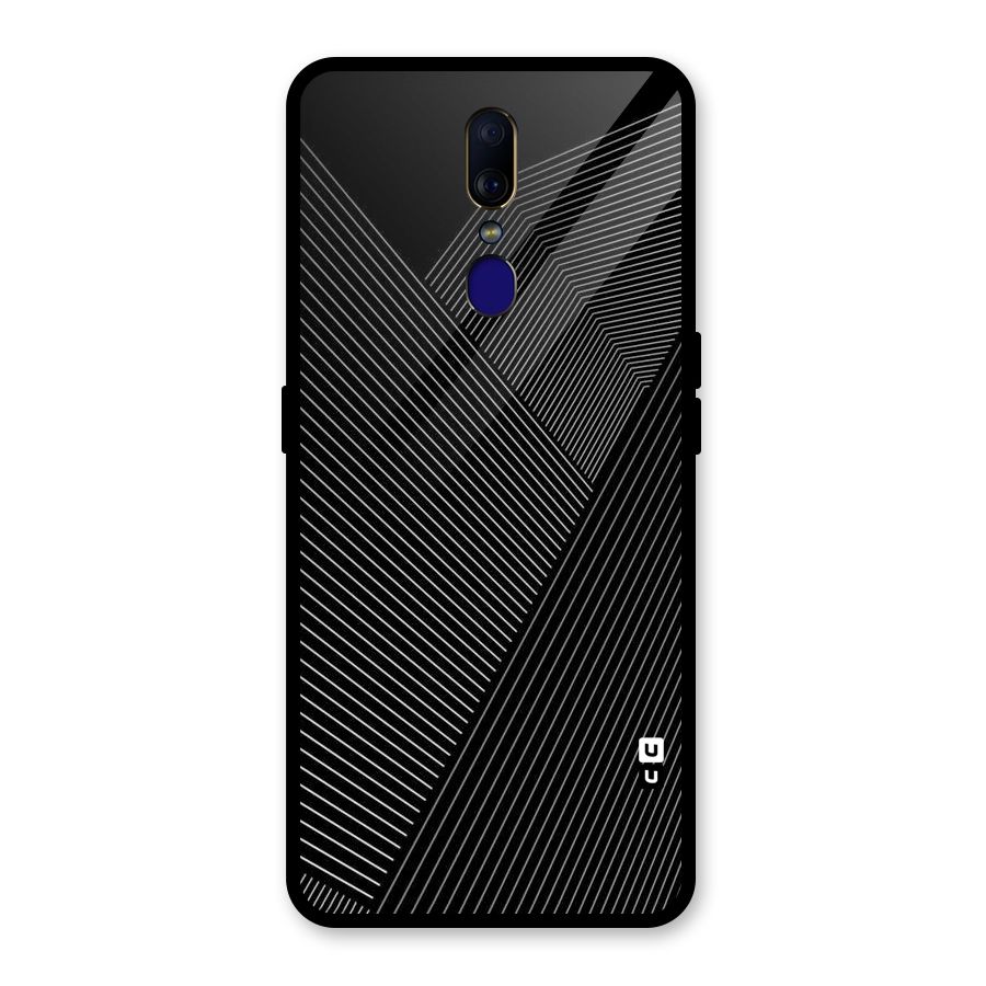 Aesthetic White Stripes Glass Back Case for Oppo F11