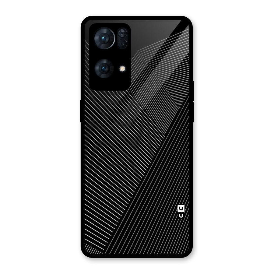Aesthetic White Stripes Glass Back Case for Oppo Reno7 Pro 5G