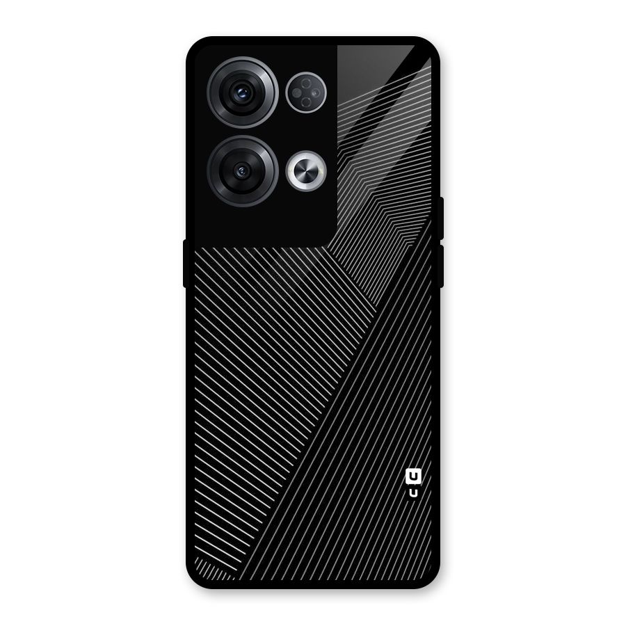 Aesthetic White Stripes Glass Back Case for Oppo Reno8 Pro 5G