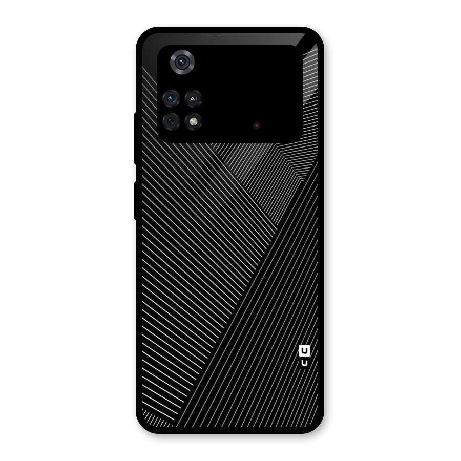 Aesthetic White Stripes Glass Back Case for Poco M4 Pro 4G