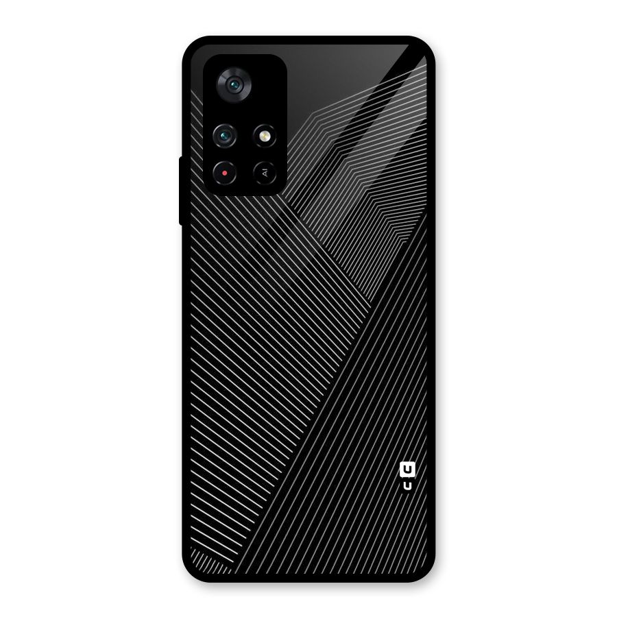 Aesthetic White Stripes Glass Back Case for Poco M4 Pro 5G