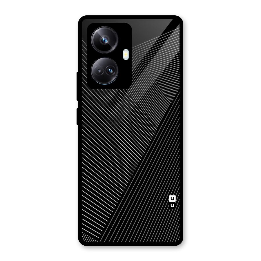 Aesthetic White Stripes Glass Back Case for Realme 10 Pro Plus