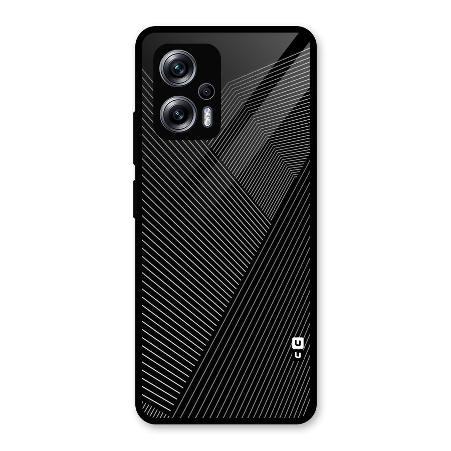 Aesthetic White Stripes Glass Back Case for Redmi K50i