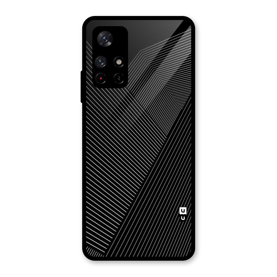 Aesthetic White Stripes Glass Back Case for Redmi Note 11T 5G