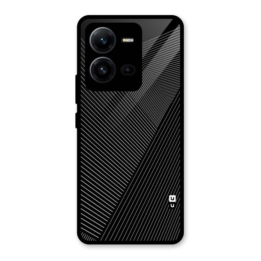 Aesthetic White Stripes Glass Back Case for Vivo V25