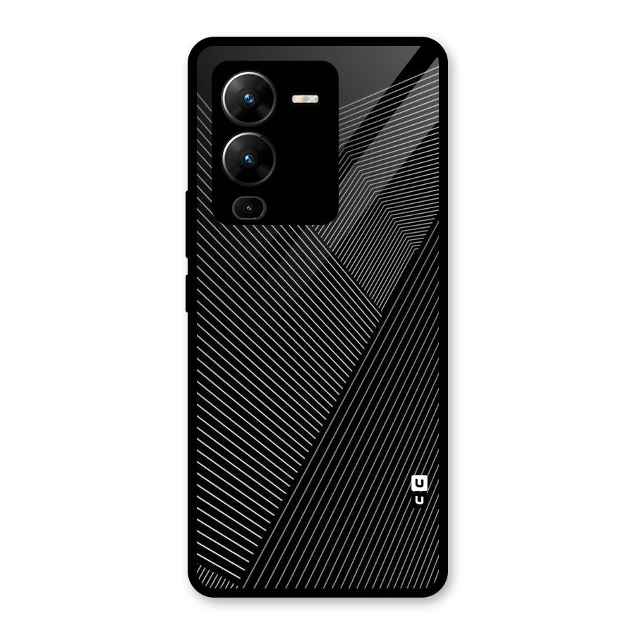 Aesthetic White Stripes Glass Back Case for Vivo V25 Pro