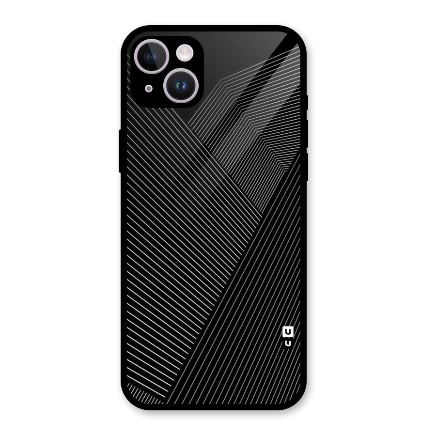 Aesthetic White Stripes Glass Back Case for iPhone 14 Plus