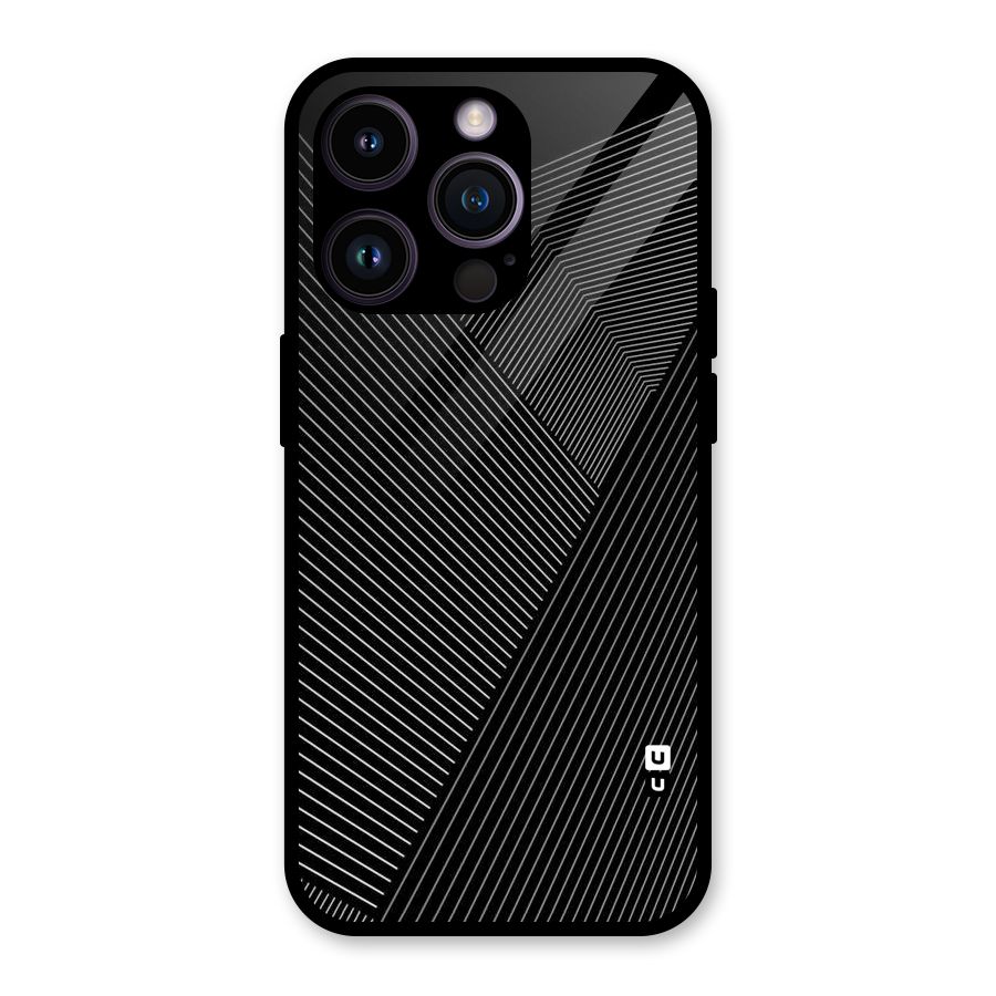 Aesthetic White Stripes Glass Back Case for iPhone 14 Pro