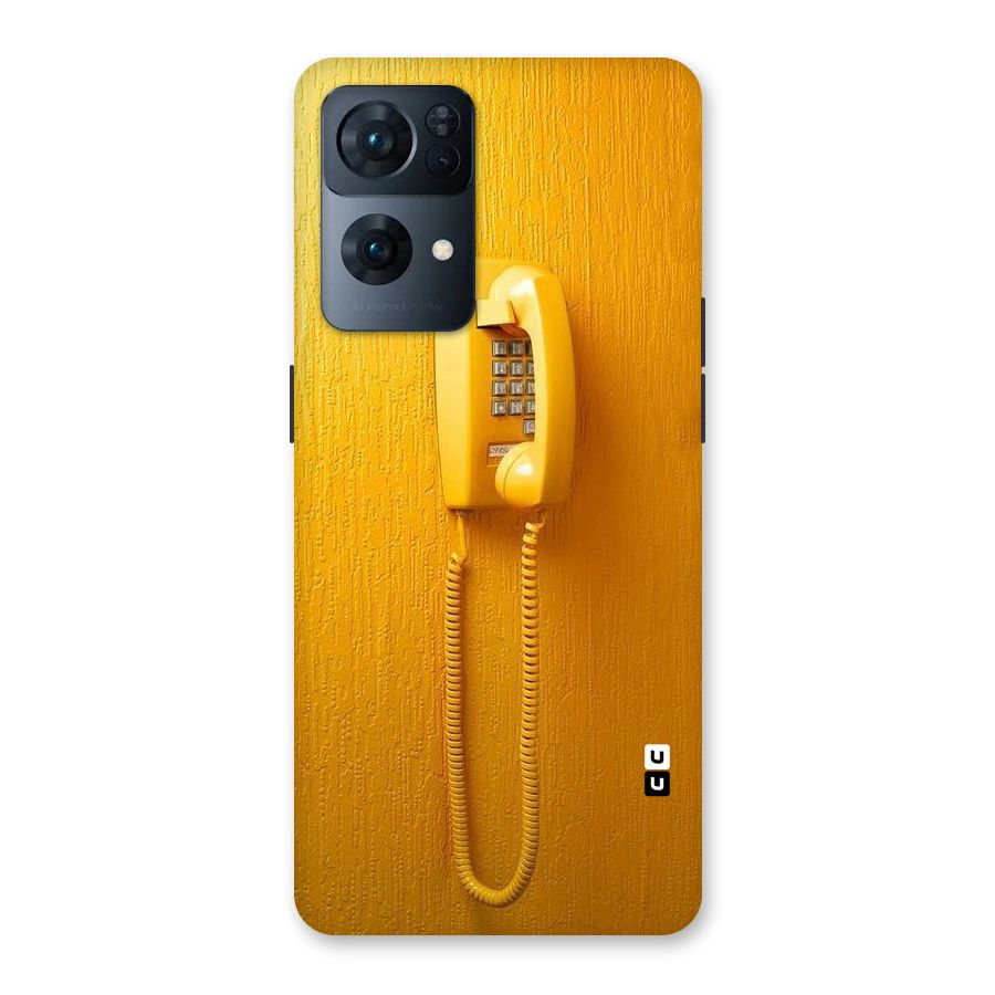 Aesthetic Yellow Telephone Back Case for Oppo Reno7 Pro 5G