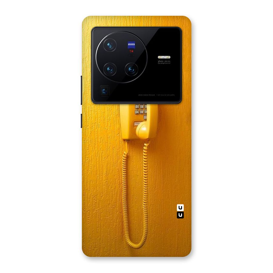 Aesthetic Yellow Telephone Back Case for Vivo X80 Pro