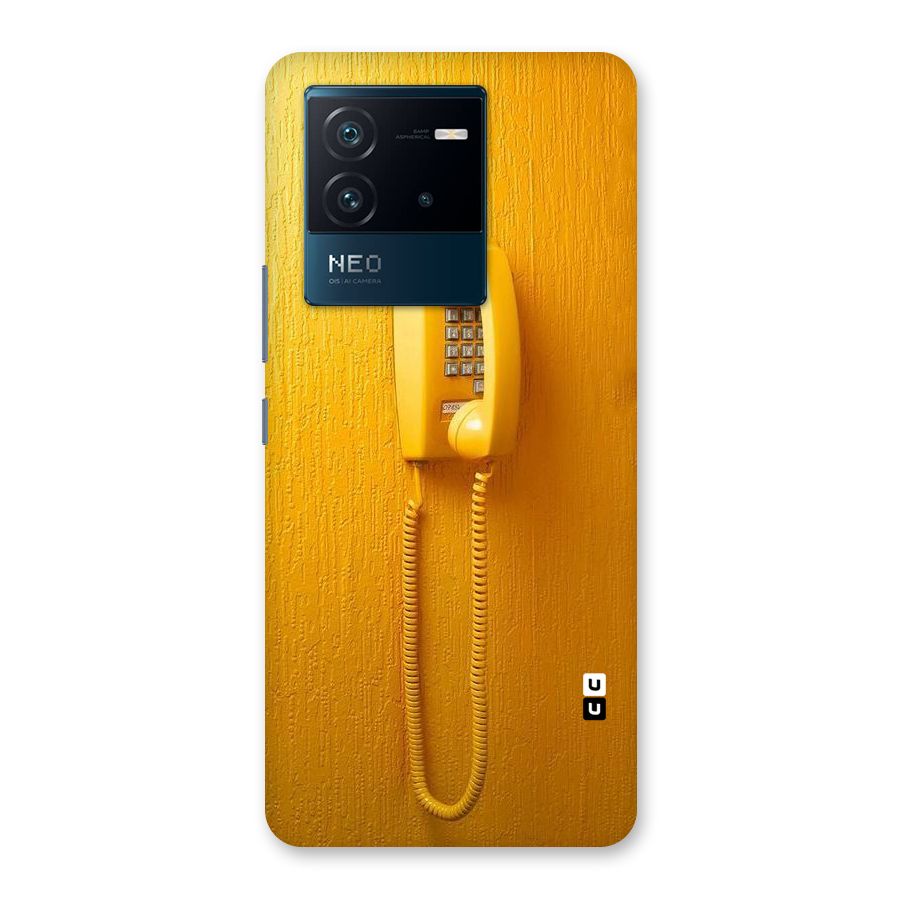 Aesthetic Yellow Telephone Back Case for Vivo iQOO Neo 6 5G