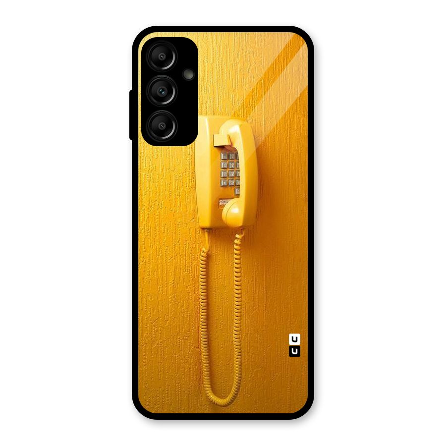 Aesthetic Yellow Telephone Glass Back Case for Galaxy A14 5G