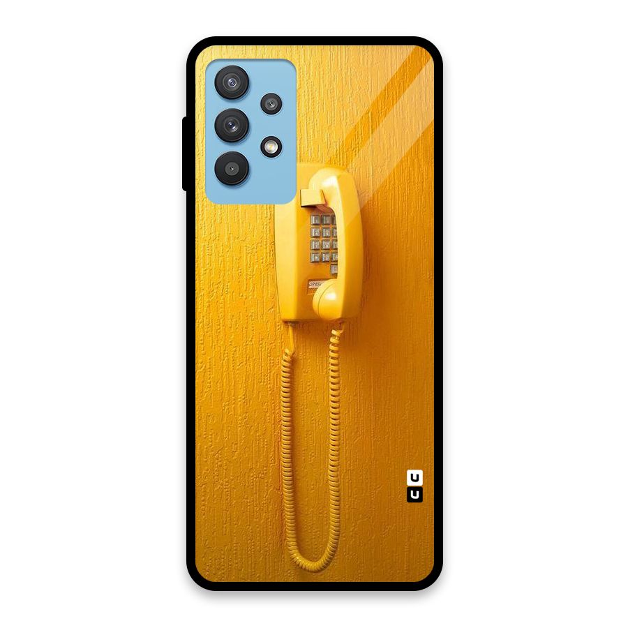 Aesthetic Yellow Telephone Glass Back Case for Galaxy M32 5G