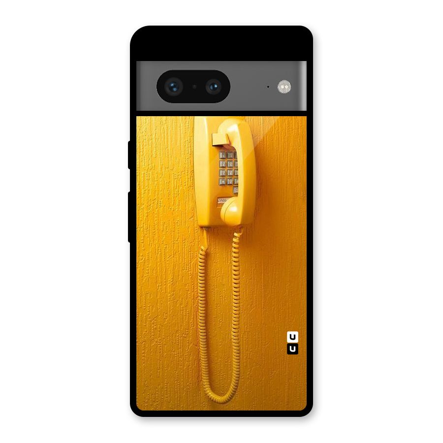 Aesthetic Yellow Telephone Glass Back Case for Google Pixel 7