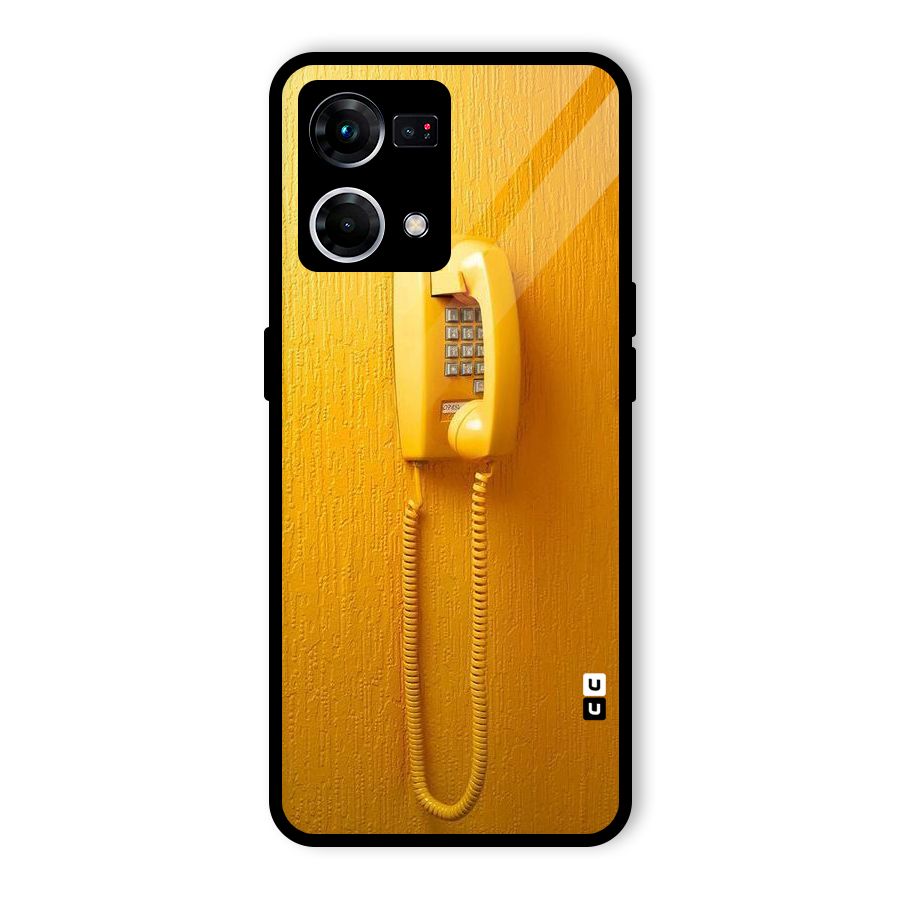 Aesthetic Yellow Telephone Glass Back Case for Oppo F21 Pro 4G