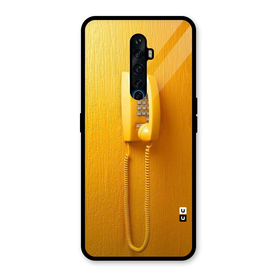 Aesthetic Yellow Telephone Glass Back Case for Oppo Reno2 F