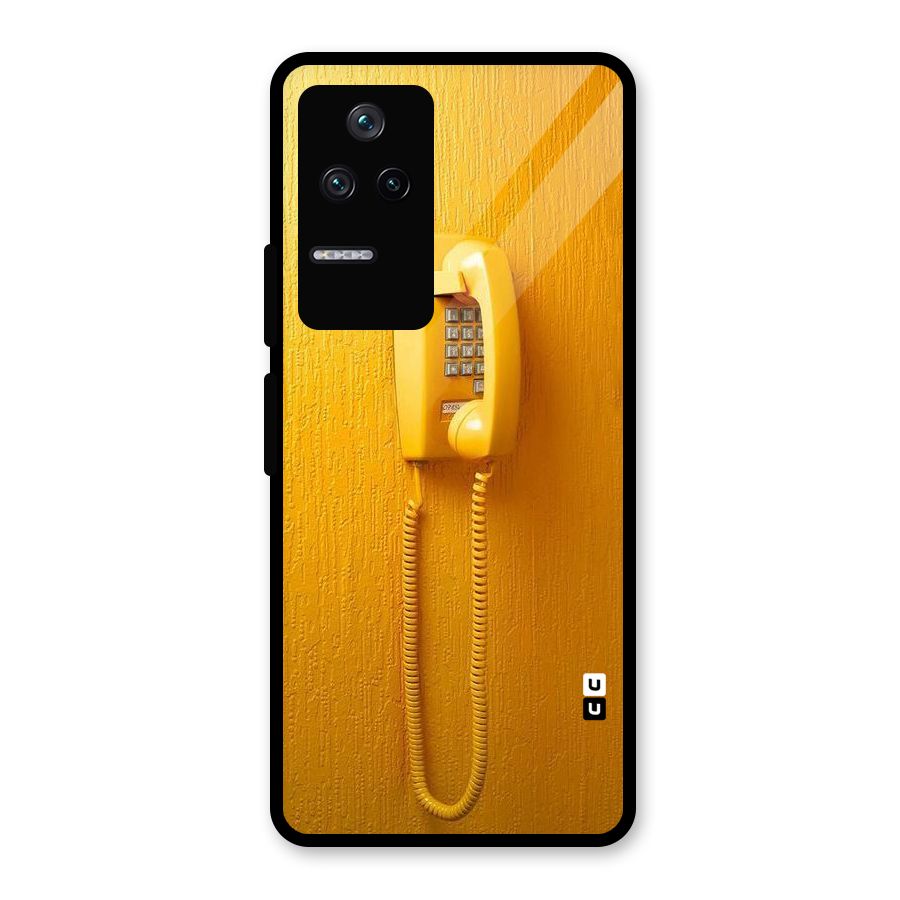 Aesthetic Yellow Telephone Glass Back Case for Poco F4 5G