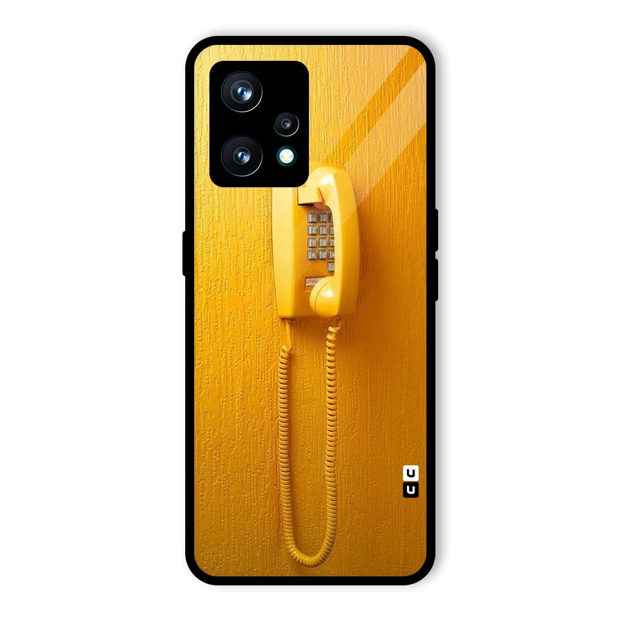 Aesthetic Yellow Telephone Glass Back Case for Realme 9 Pro Plus 5G