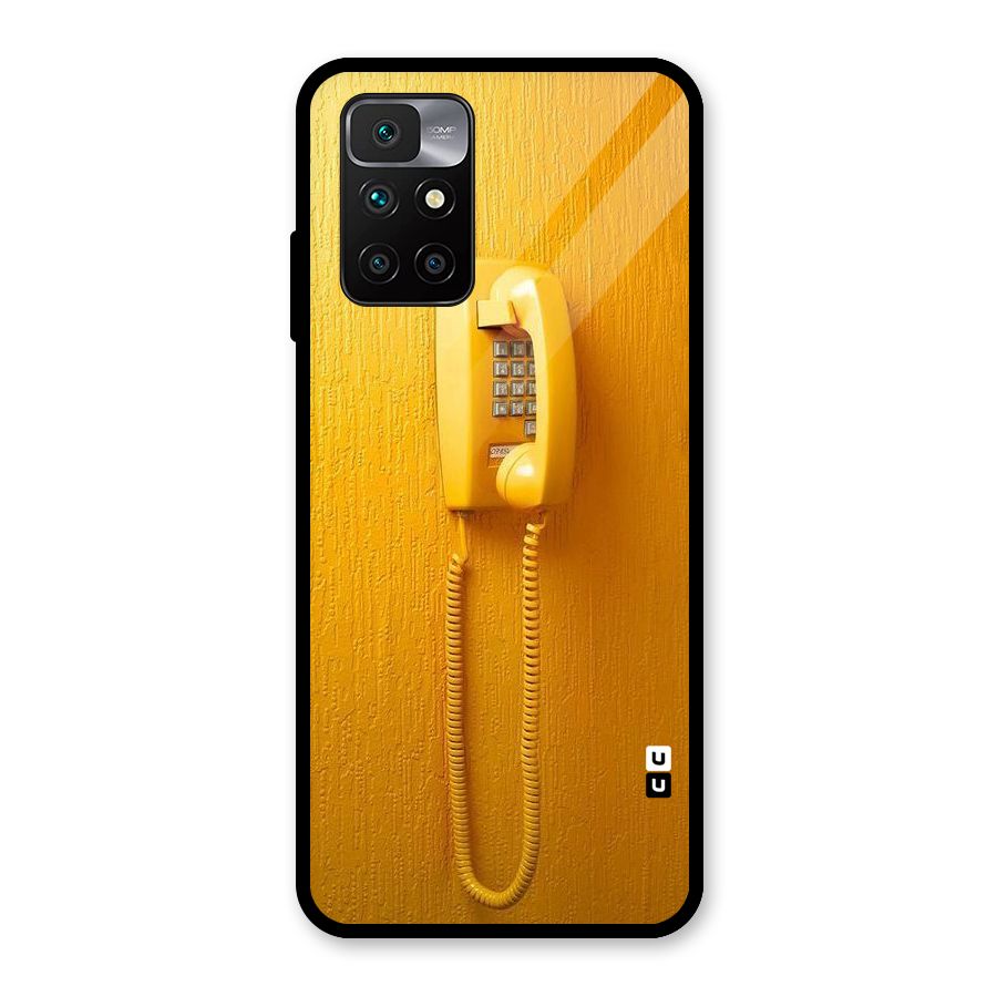 Aesthetic Yellow Telephone Glass Back Case for Redmi 10 Prime