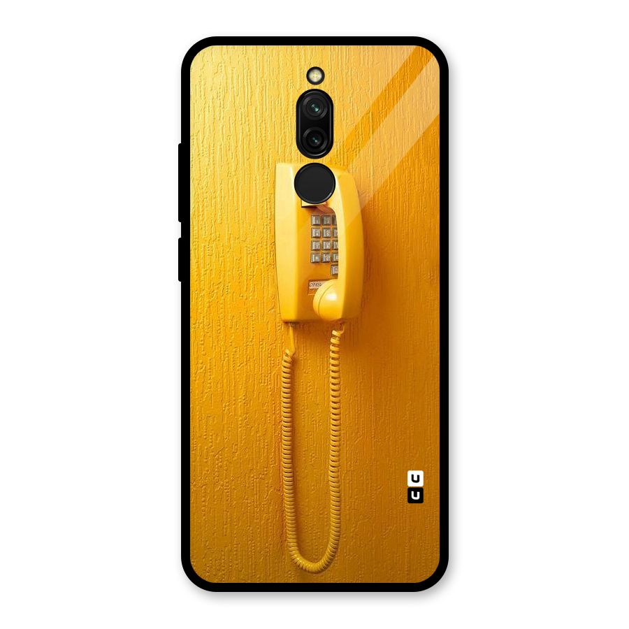 Aesthetic Yellow Telephone Glass Back Case for Redmi 8