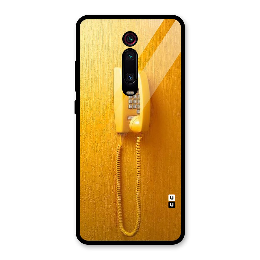Aesthetic Yellow Telephone Glass Back Case for Redmi K20 Pro