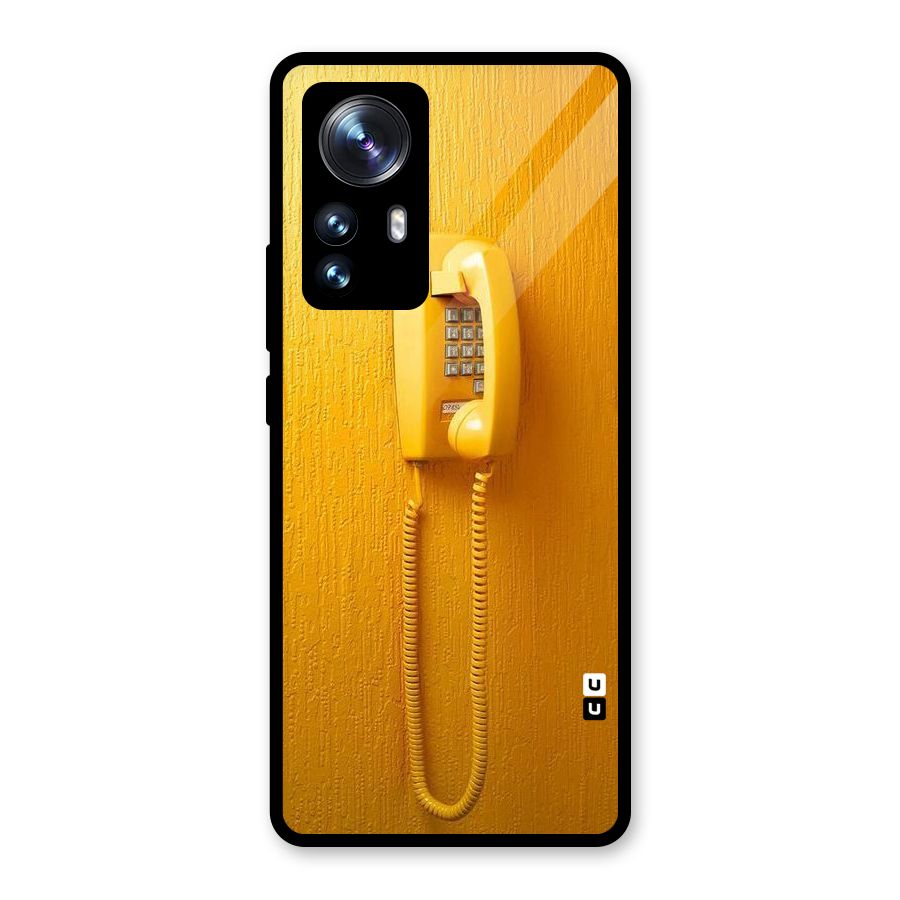 Aesthetic Yellow Telephone Glass Back Case for Xiaomi 12 Pro