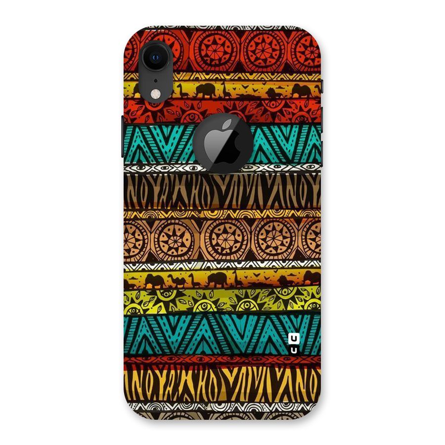 African Design Pattern Back Case for iPhone XR Logo Cut