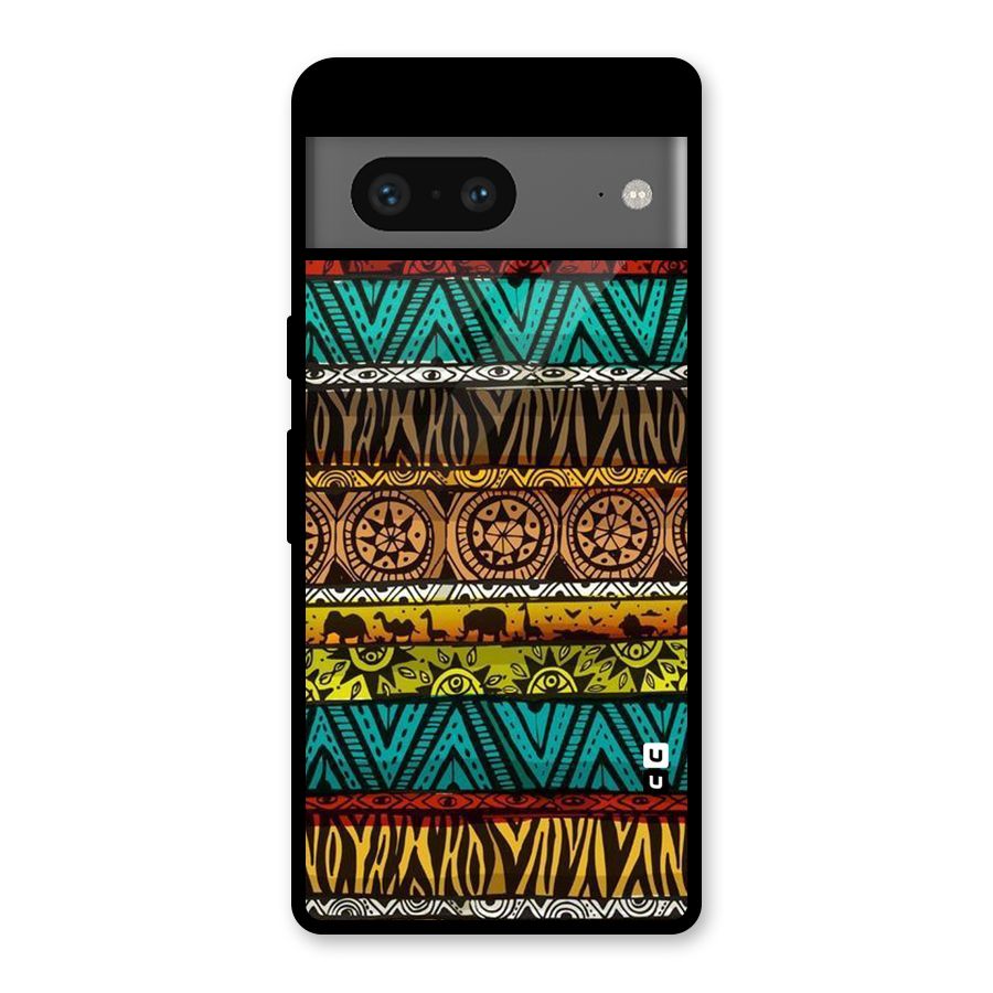 African Design Pattern Glass Back Case for Google Pixel 7