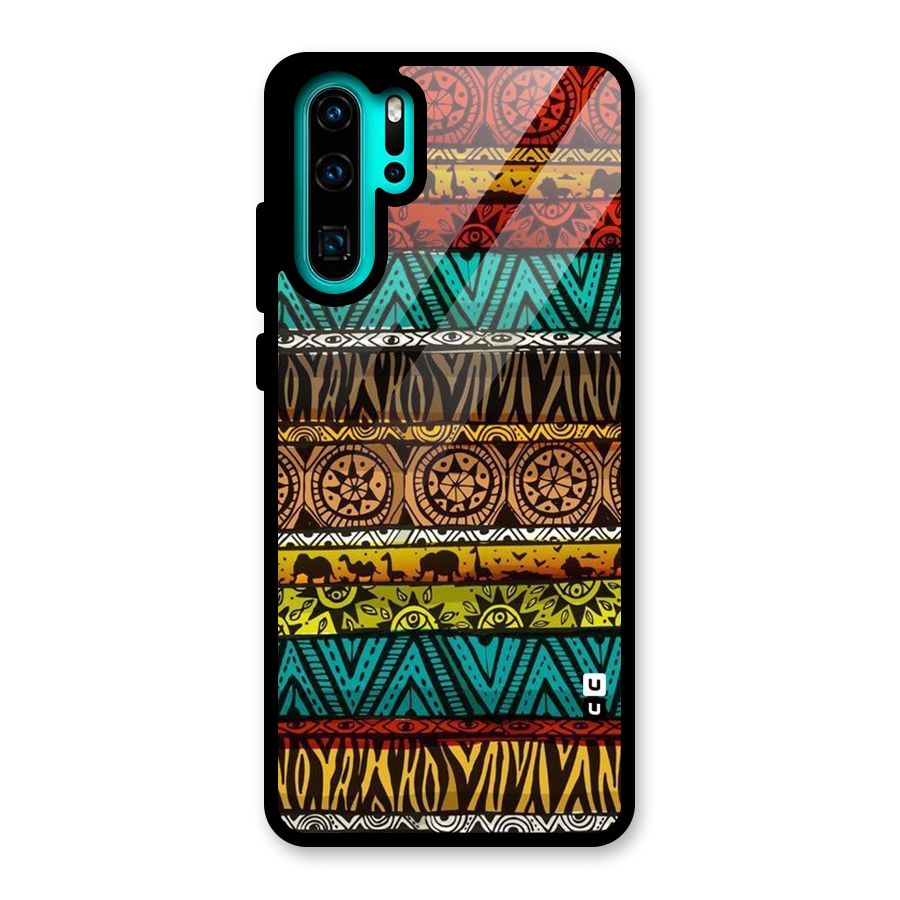 African Design Pattern Glass Back Case for Huawei P30 Pro