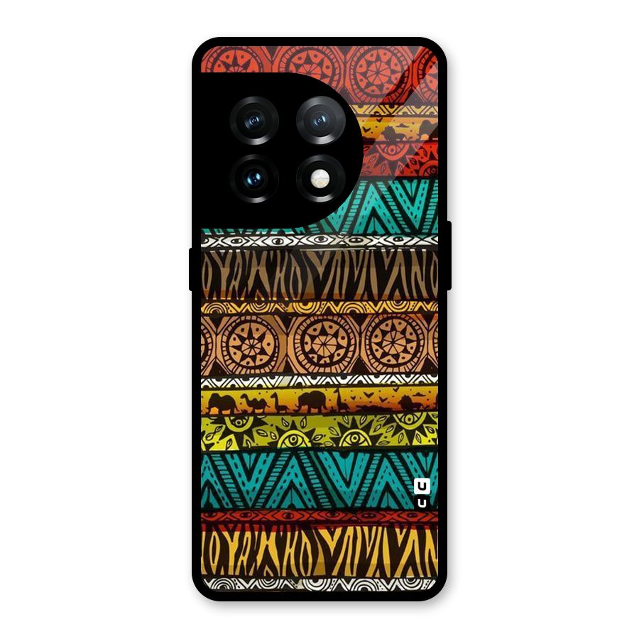 African Design Pattern Glass Back Case for OnePlus 11