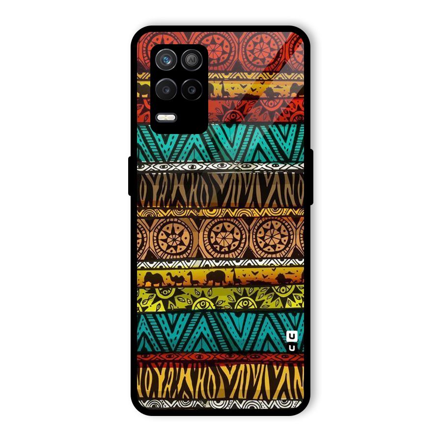 African Design Pattern Glass Back Case for Realme 8 5G