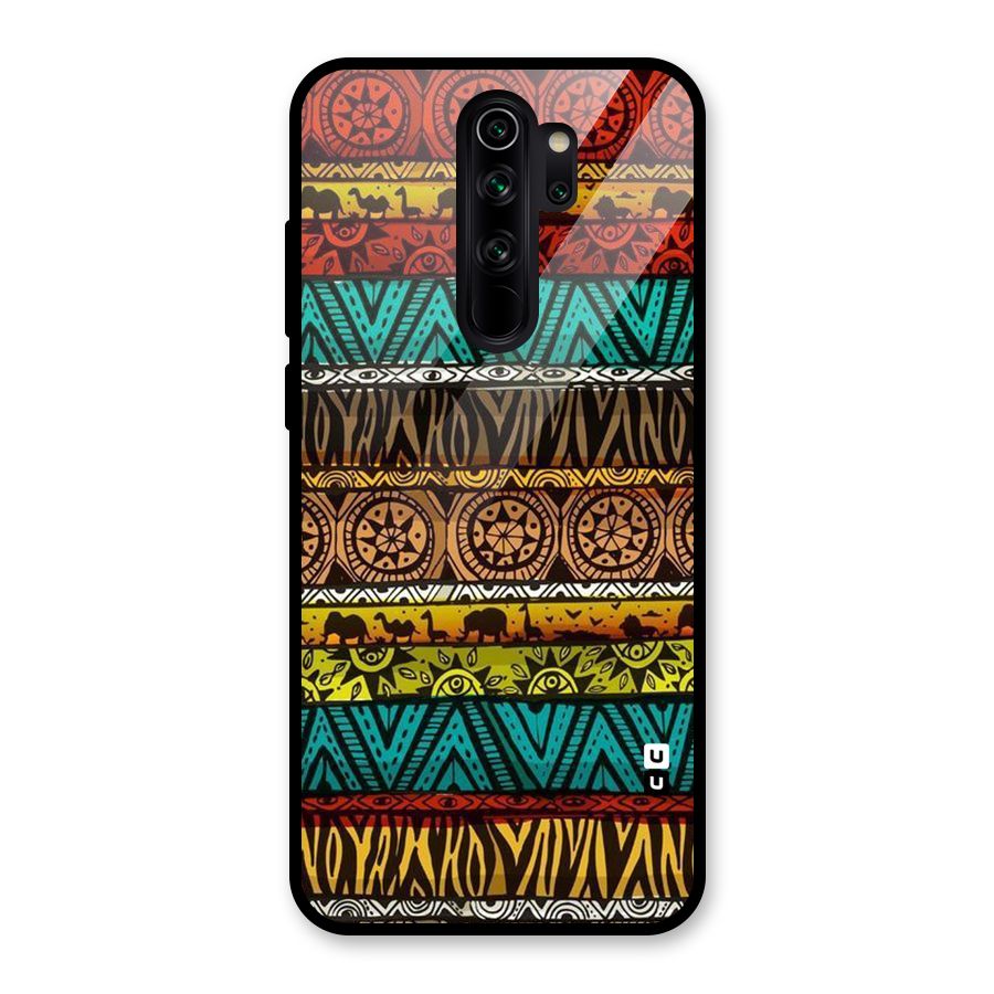 African Design Pattern Glass Back Case for Redmi Note 8 Pro