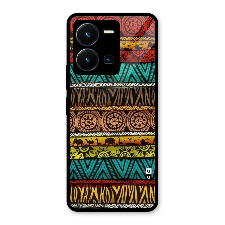 African Design Pattern Glass Back Case for Vivo Y35
