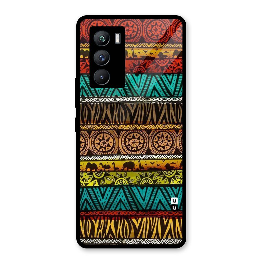 African Design Pattern Glass Back Case for Vivo iQOO 9 SE