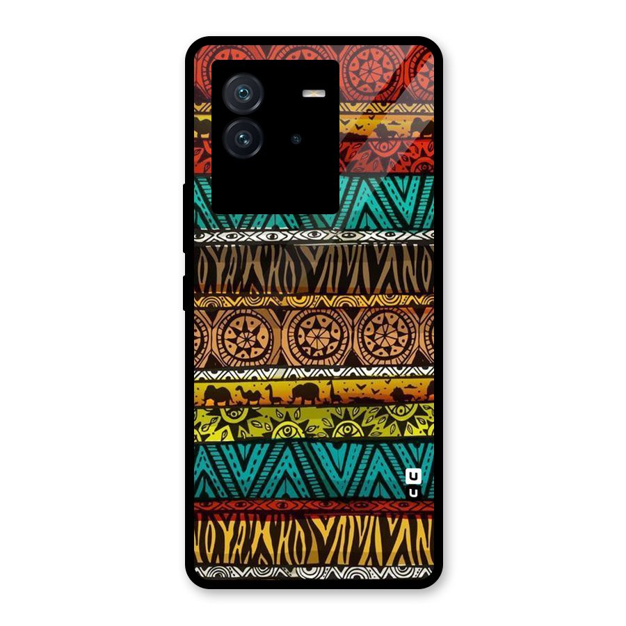 African Design Pattern Glass Back Case for Vivo iQOO Neo 6 5G