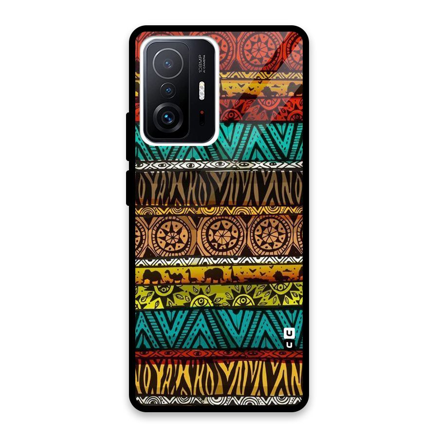 African Design Pattern Glass Back Case for Xiaomi 11T Pro