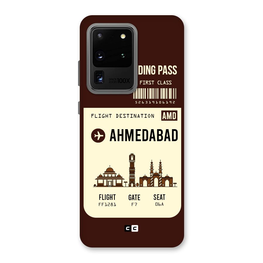 Ahmedabad Boarding Pass Back Case for Galaxy S20 Ultra