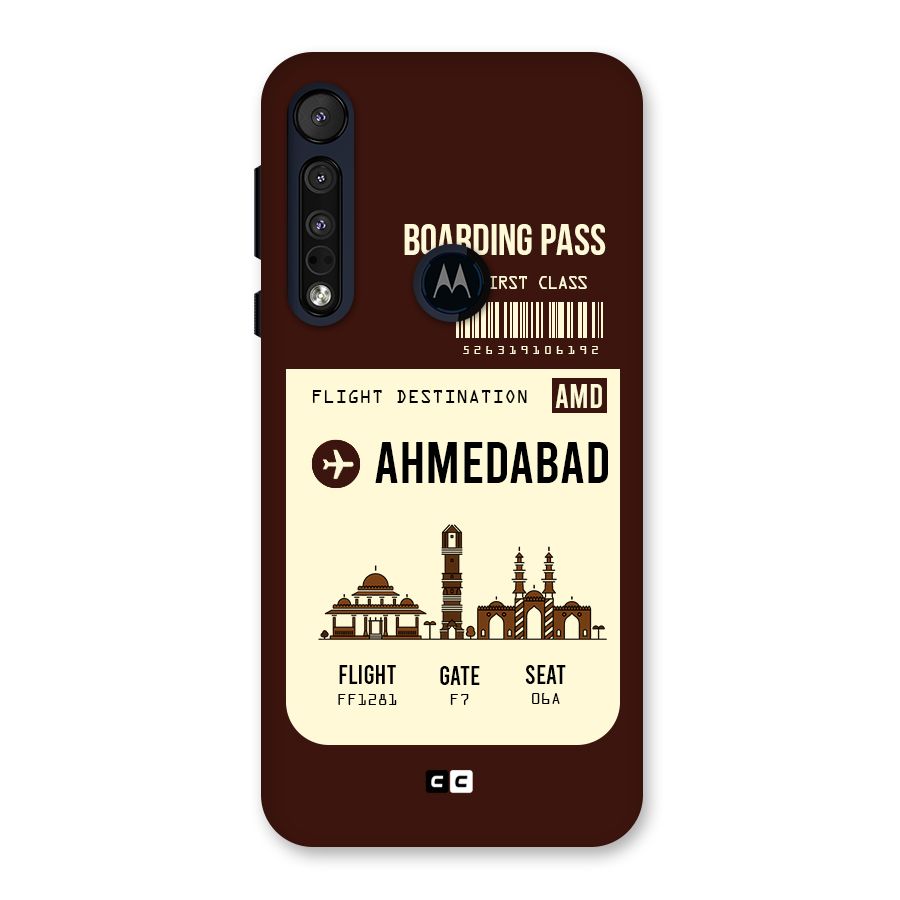 Ahmedabad Boarding Pass Back Case for Motorola One Macro