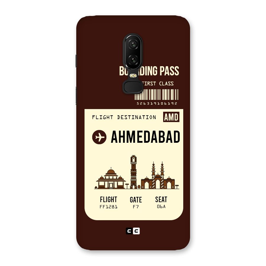 Ahmedabad Boarding Pass Back Case for OnePlus 6