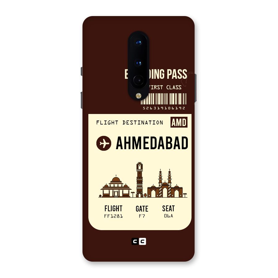 Ahmedabad Boarding Pass Back Case for OnePlus 8