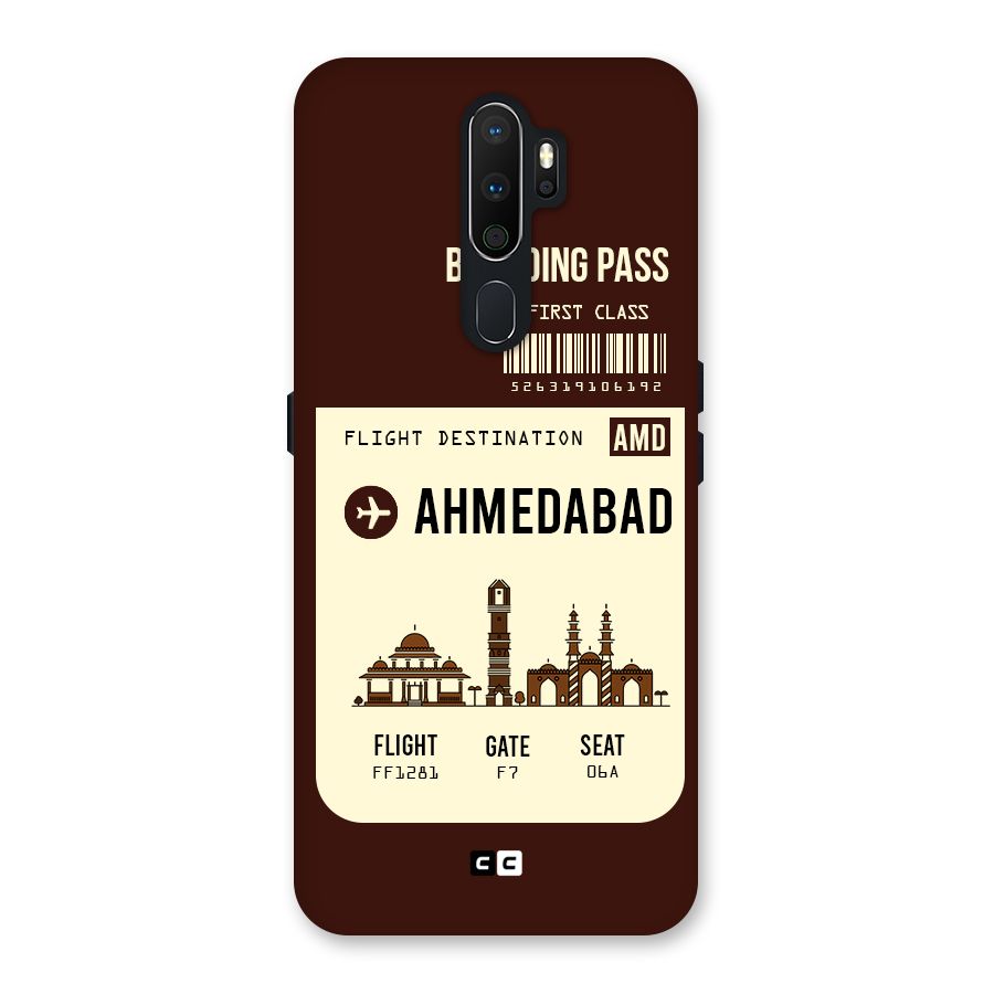 Ahmedabad Boarding Pass Back Case for Oppo A5 (2020)