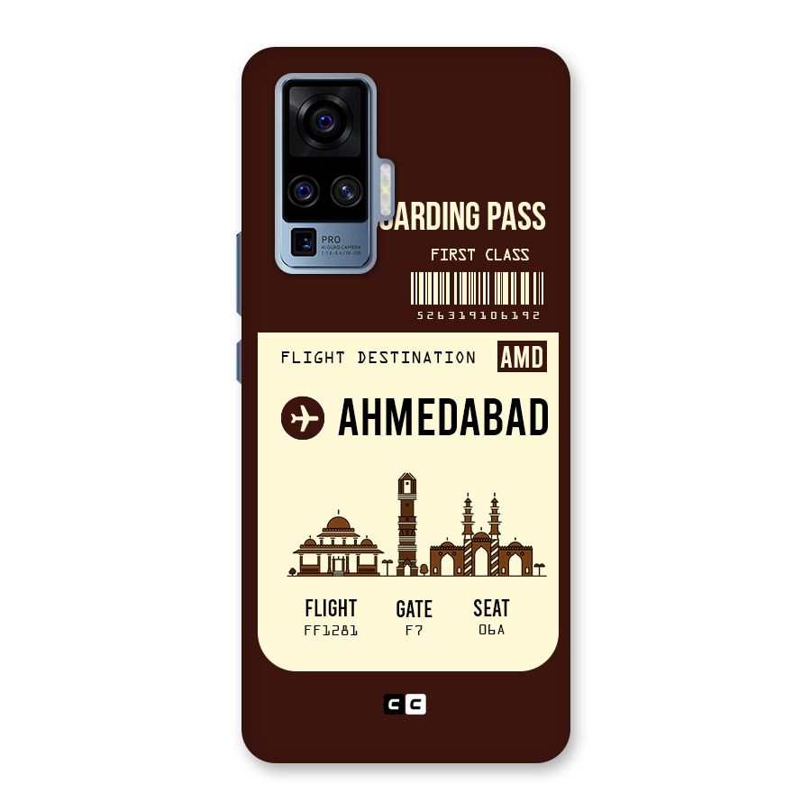 Ahmedabad Boarding Pass Back Case for Vivo X50 Pro