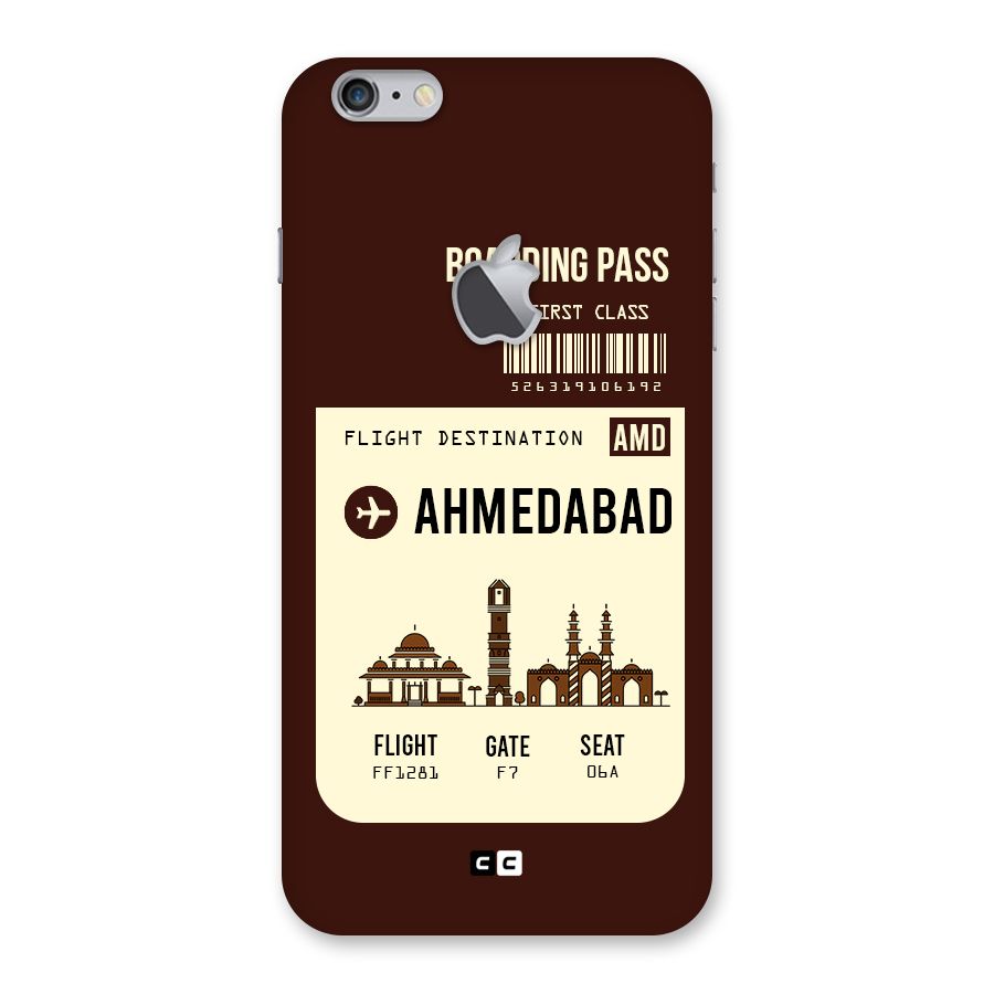 Ahmedabad Boarding Pass Back Case for iPhone 6 Plus 6S Plus Logo Cut