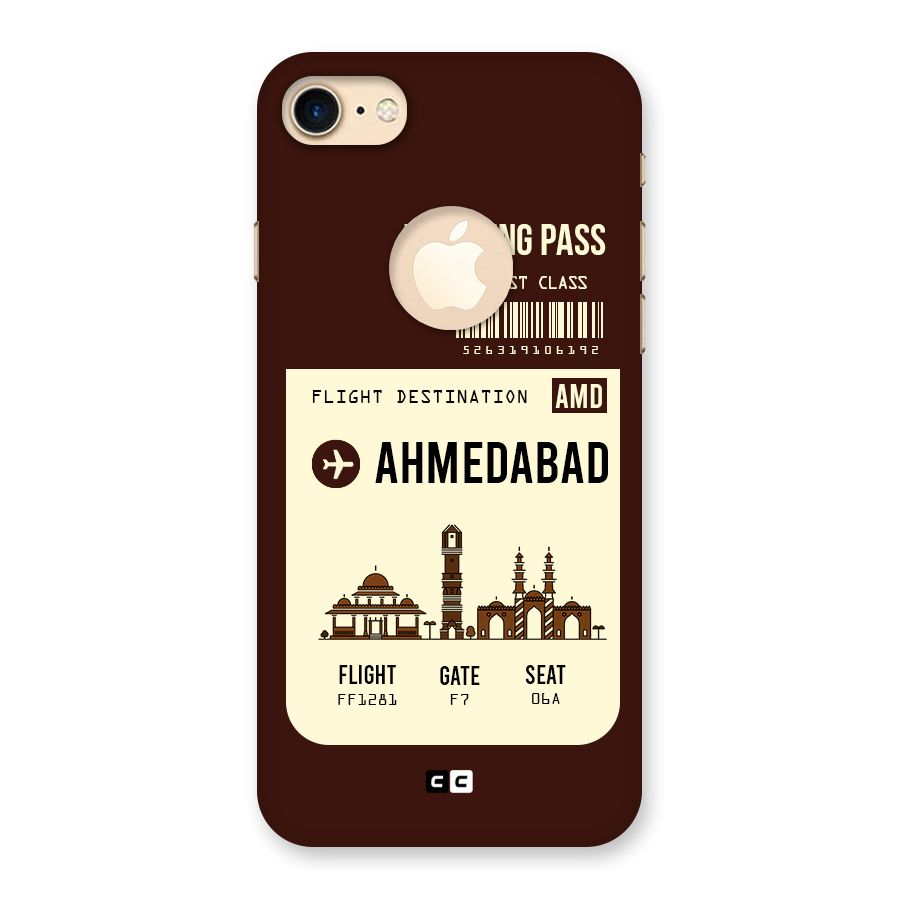 Ahmedabad Boarding Pass Back Case for iPhone 7 Logo Cut