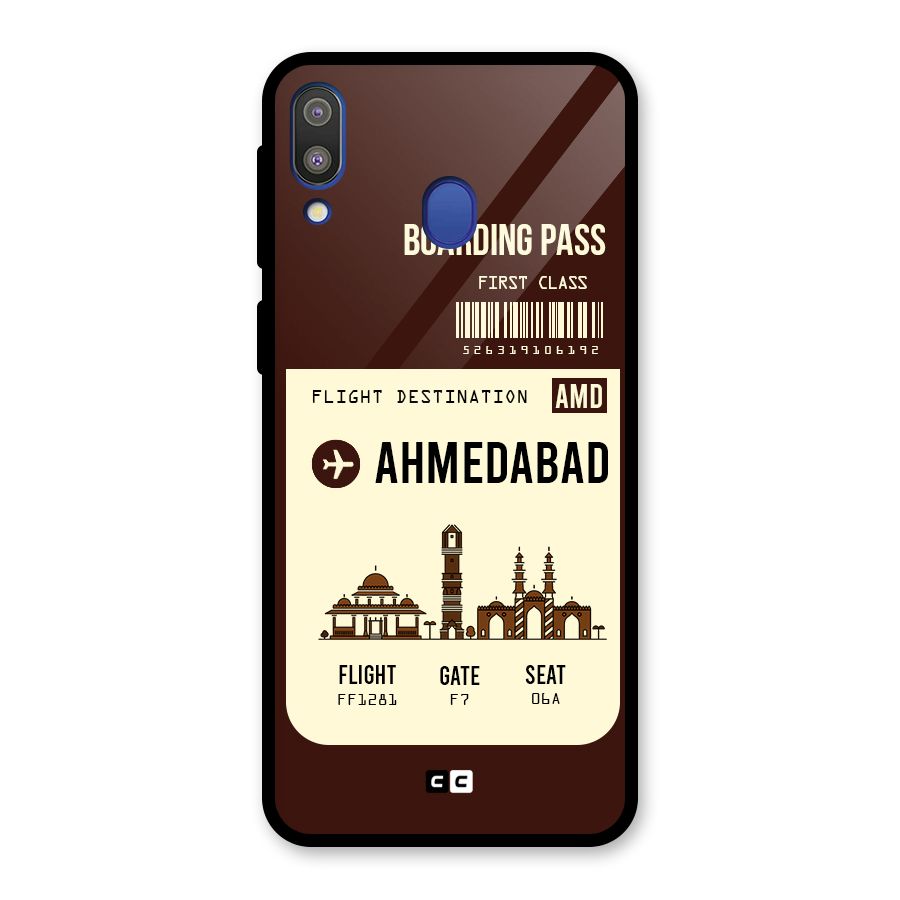 Ahmedabad Boarding Pass Glass Back Case for Galaxy M20